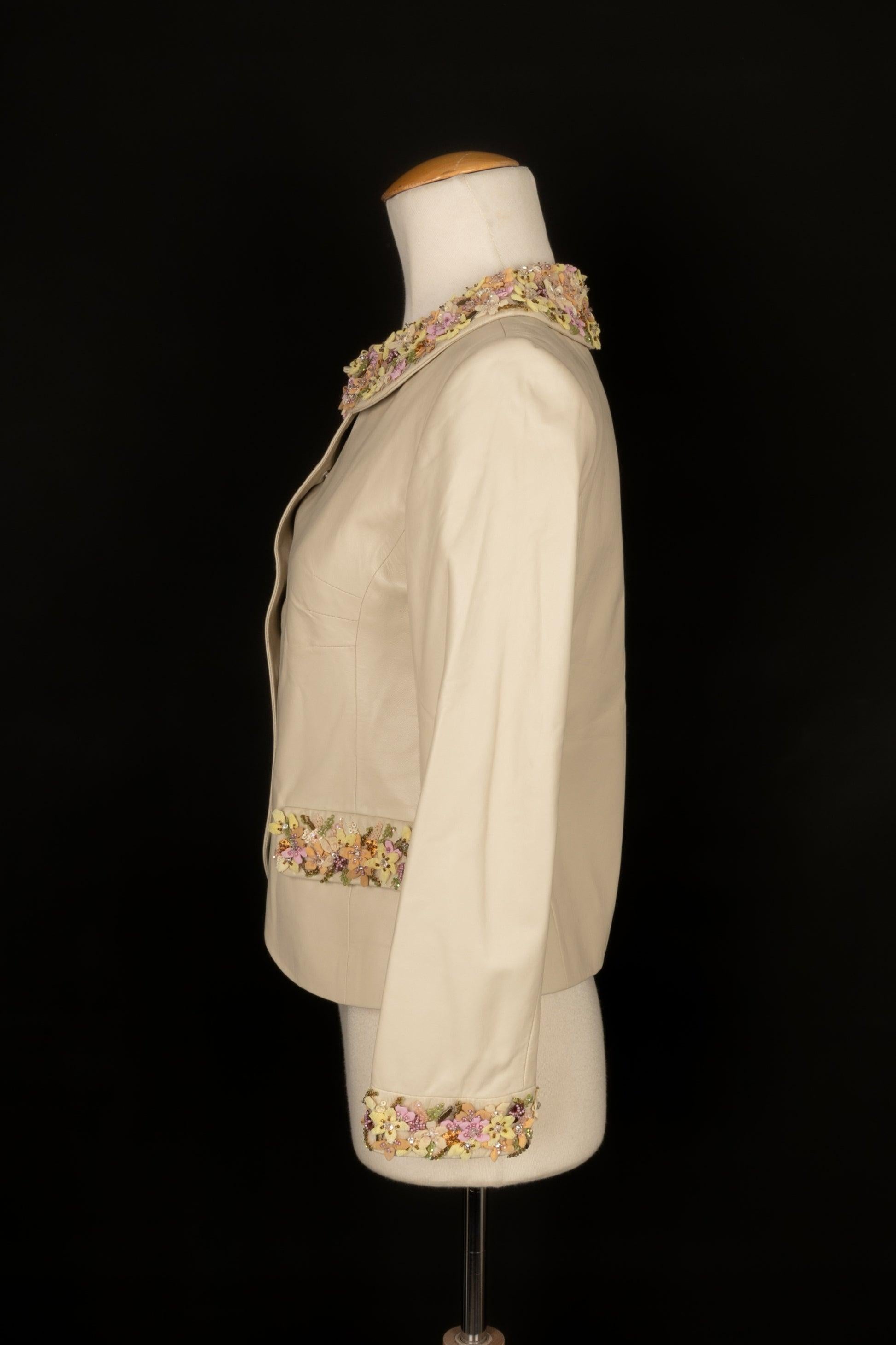 Women's Valentino Beige Lamb Leather Jacket