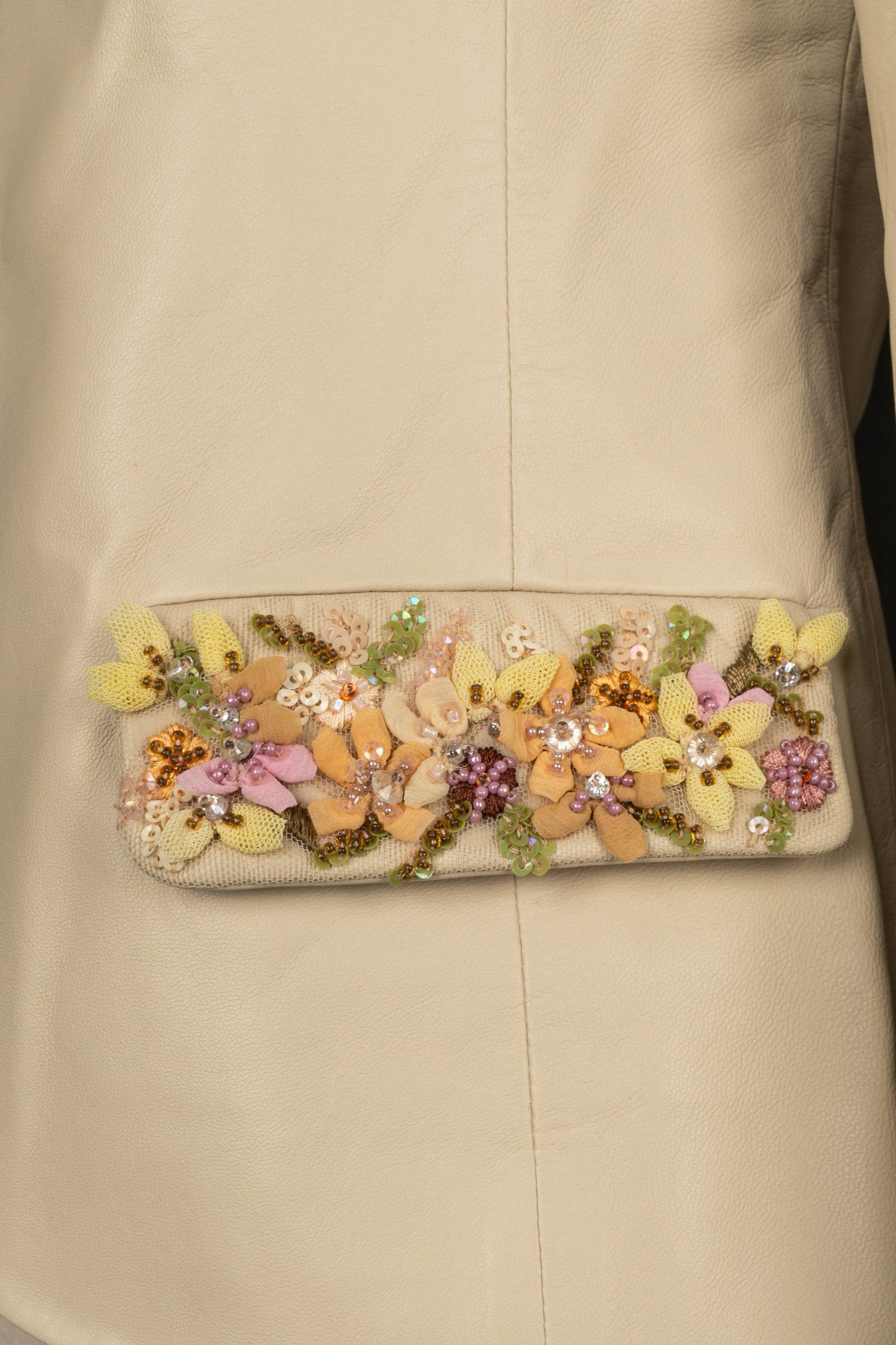 Valentino Beige Lamb Leather Jacket 2