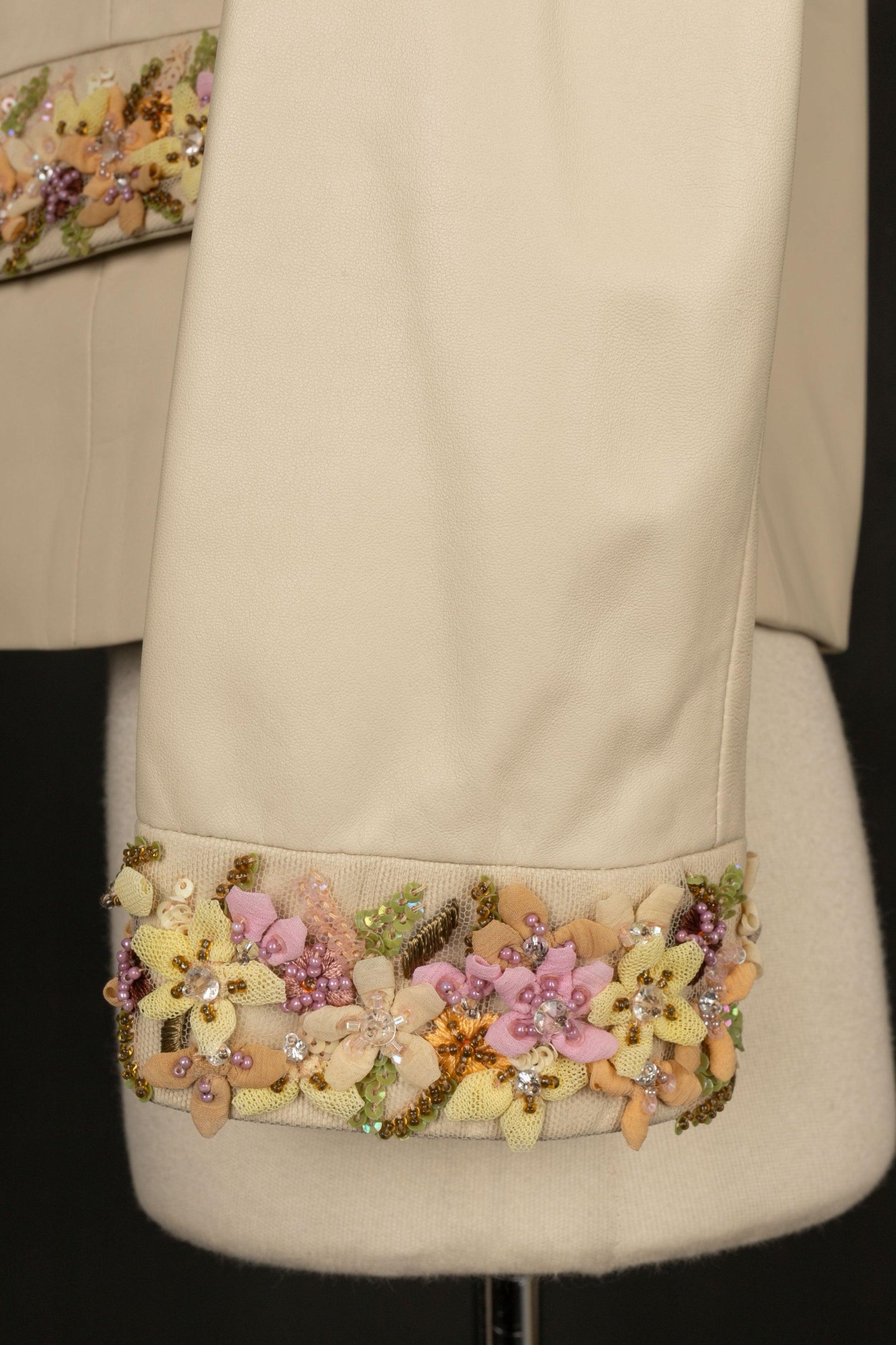 Valentino Beige Lamb Leather Jacket 4