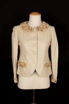 Valentino Beige Lamb Leather Jacket
