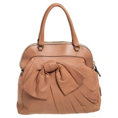 Valentino Beige Leather Aphrodite Bow Bag