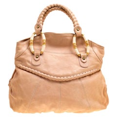 Valentino Beige Leather Braided Tote