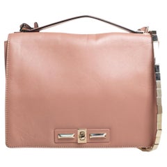 Valentino Beige Leather Chain Flap Top Handle Bag
