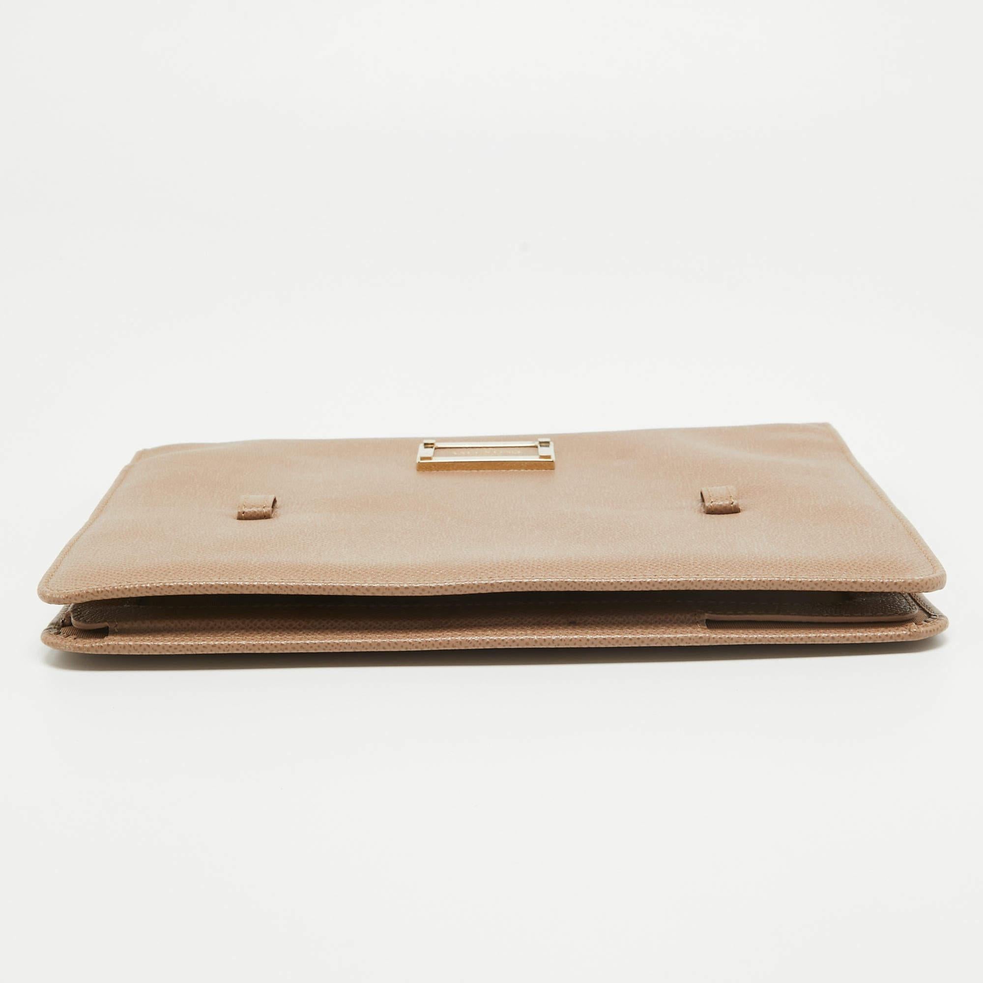 Valentino Beige Leather Flap iPad Cover For Sale 2