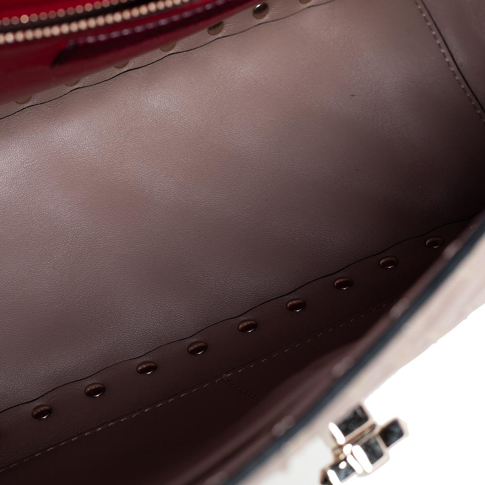 Valentino Beige Leather Large Rockstud Spike Top Handle Bag 6