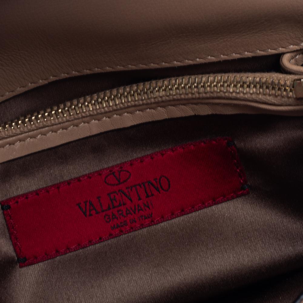 Valentino Beige Leather Mini Rockstud Flap Shoulder Bag 6