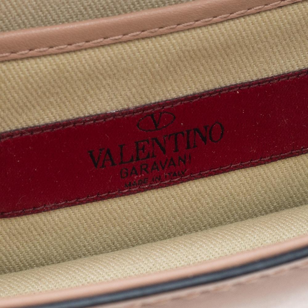 Valentino Beige Leather Mini Rockstud Glam Lock Shoulder Bag 1
