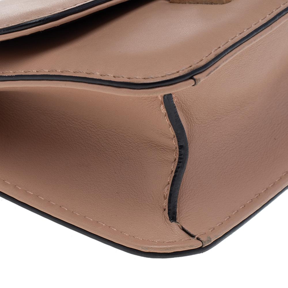 Valentino Beige Leather Mini Rockstud Glam Lock Shoulder Bag 2