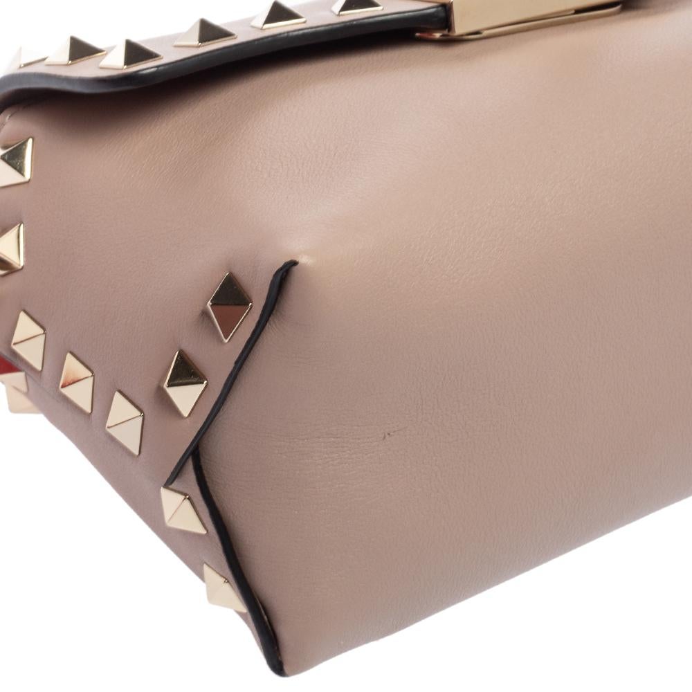 Women's Valentino Beige Leather Mini Rockstud Shoulder Bag