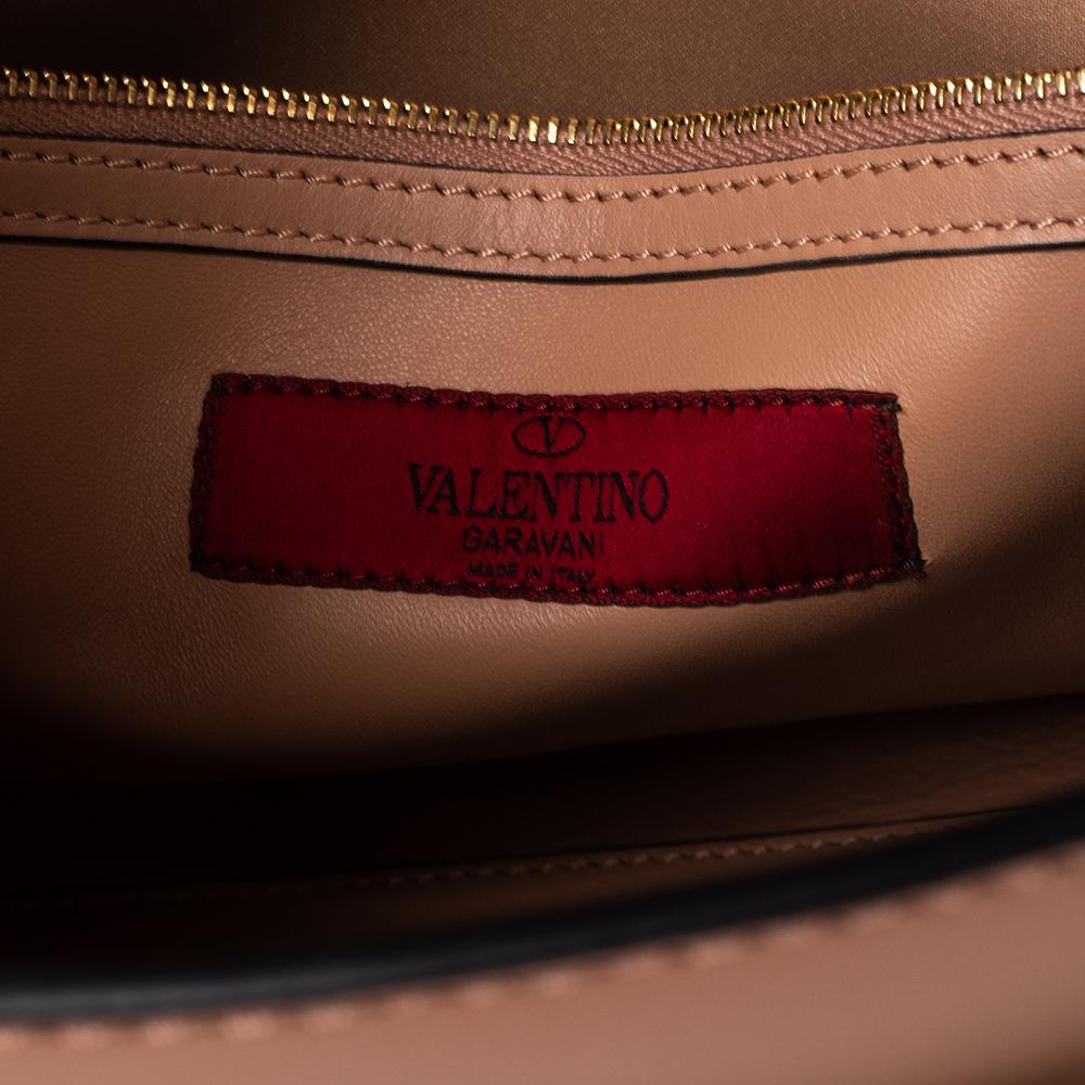 Valentino Beige Leather My Rockstud Top Handle Bag 4