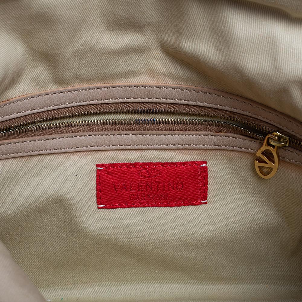 Valentino Beige Leather Petale Shoulder Bag 4