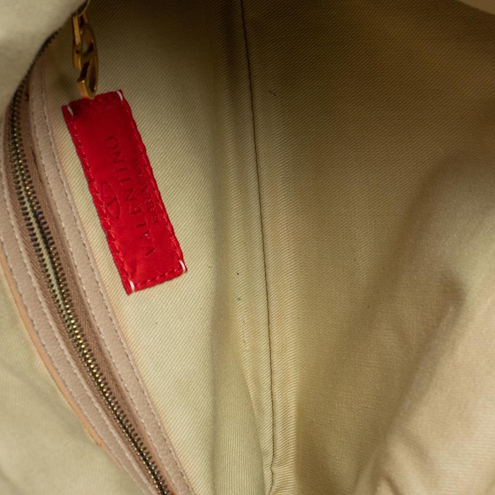 Valentino Beige Leather Petale Shoulder Bag 1