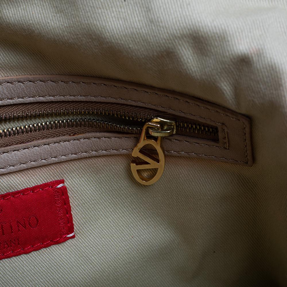 Valentino Beige Leather Petale Shoulder Bag 3
