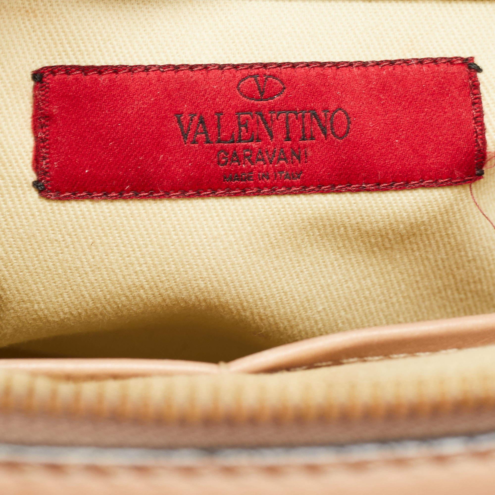Valentino Beige Leather Rockstud Dome Satchel 11