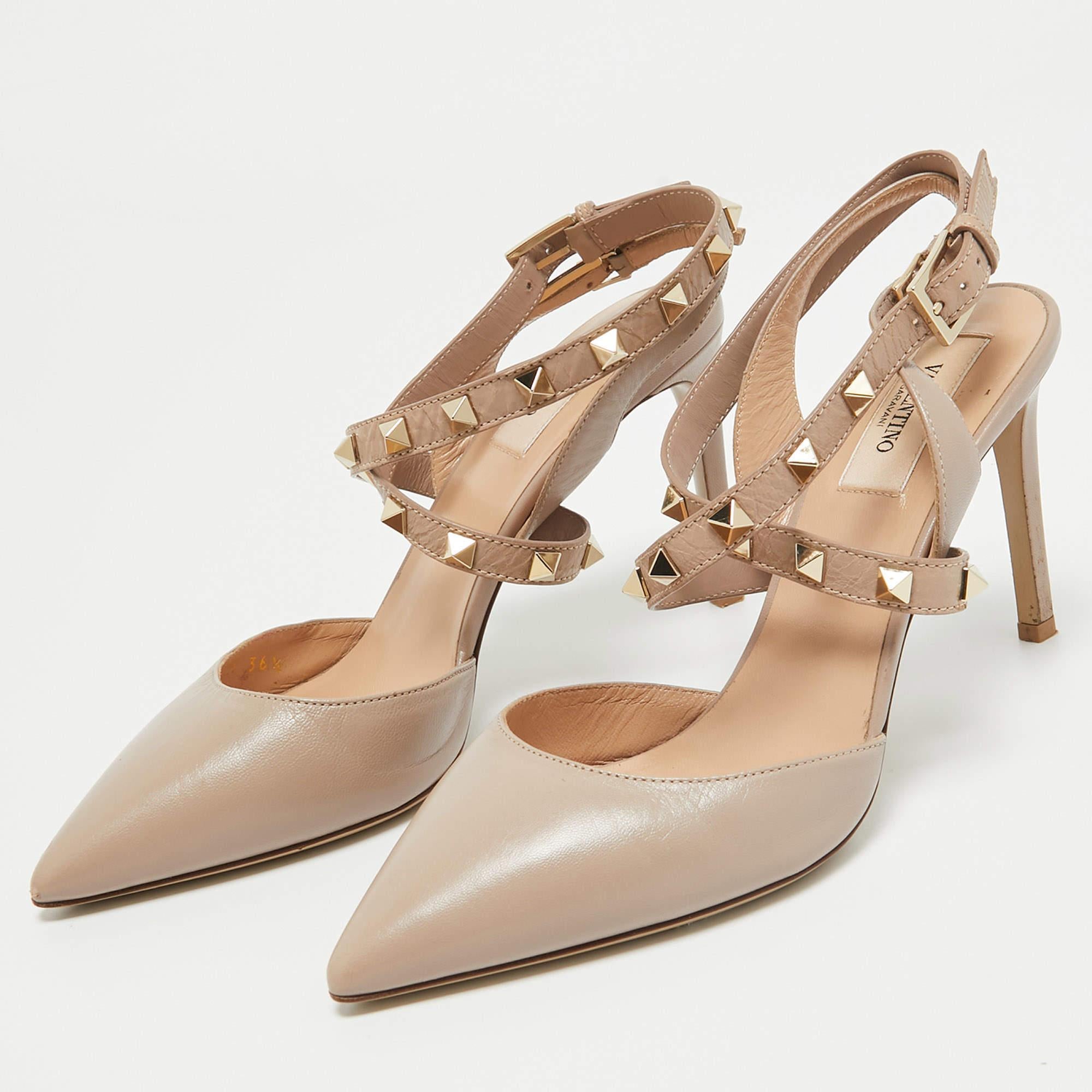 Make a chic style statement with these designer pumps. They showcase sturdy heels and durable soles perfect for your fashionable outings