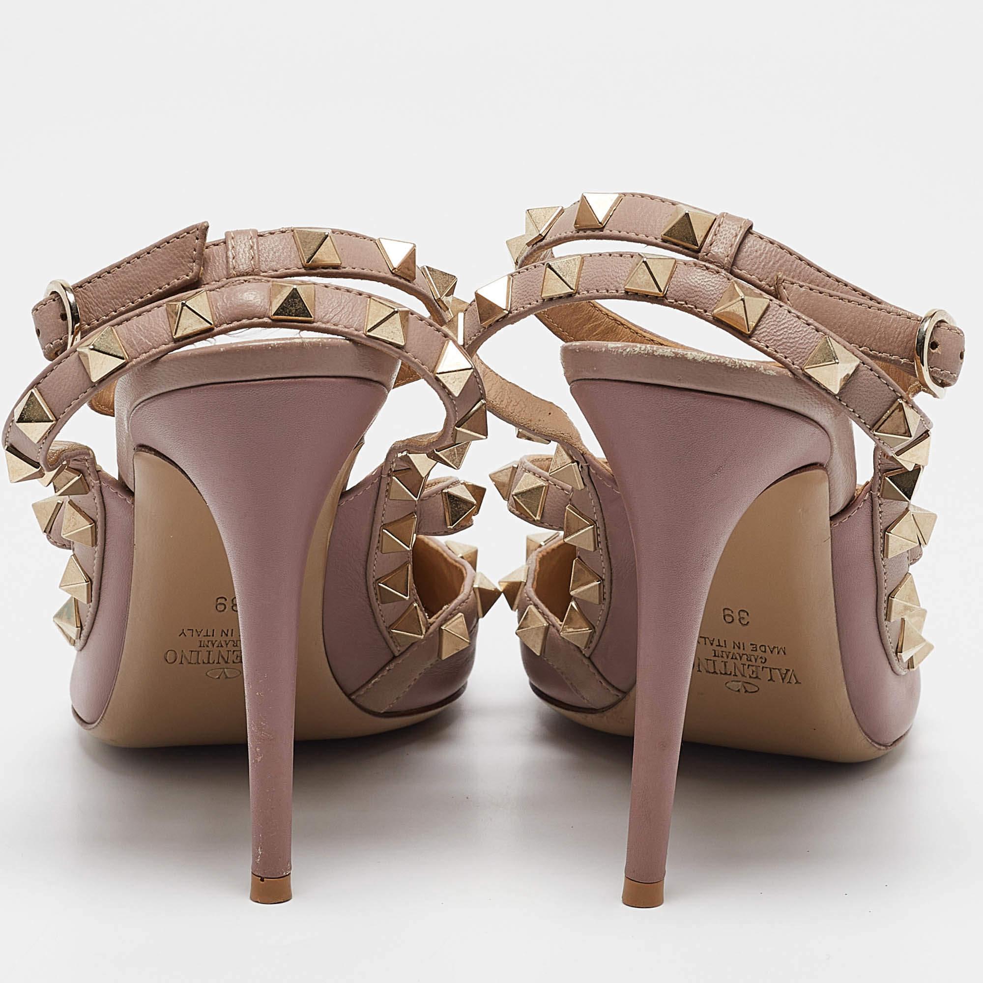 Valentino Beige Leather Rockstud Pumps Size 39 1