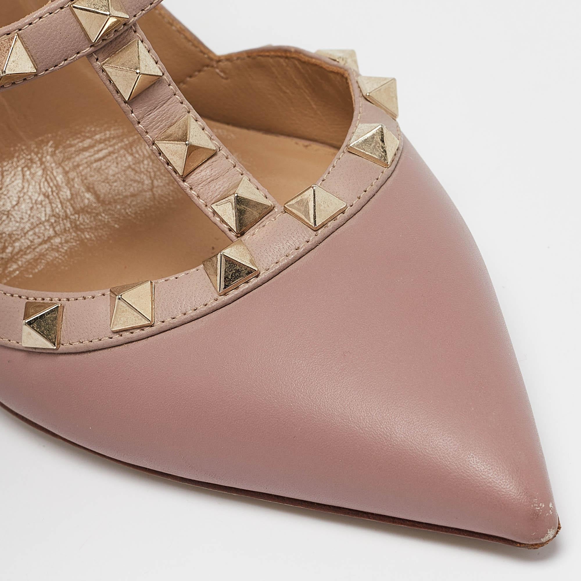 Valentino Beige Leather Rockstud Pumps Size 39 3
