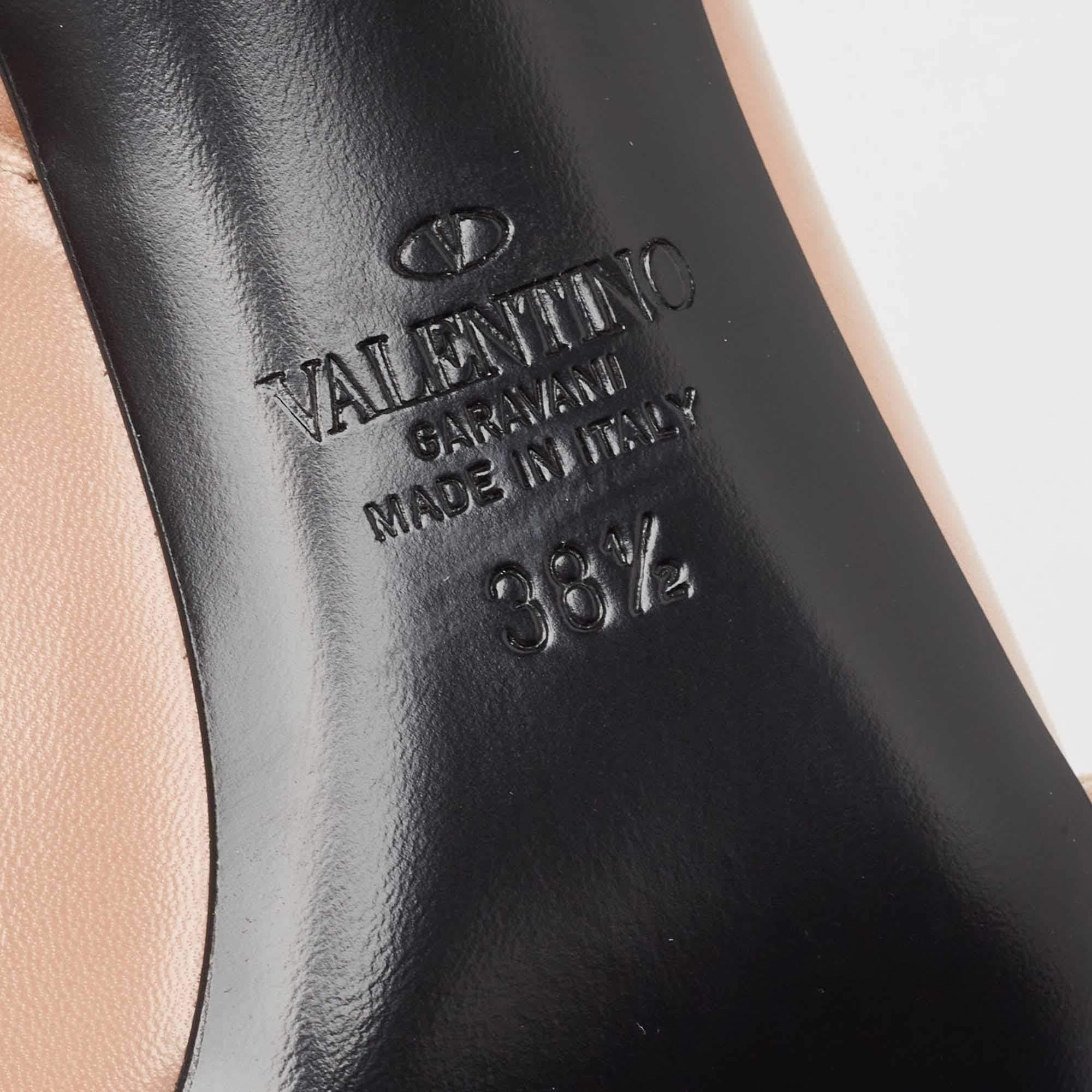 Valentino Beige Leather Rockstud Slingback Pumps Size 38.5 4