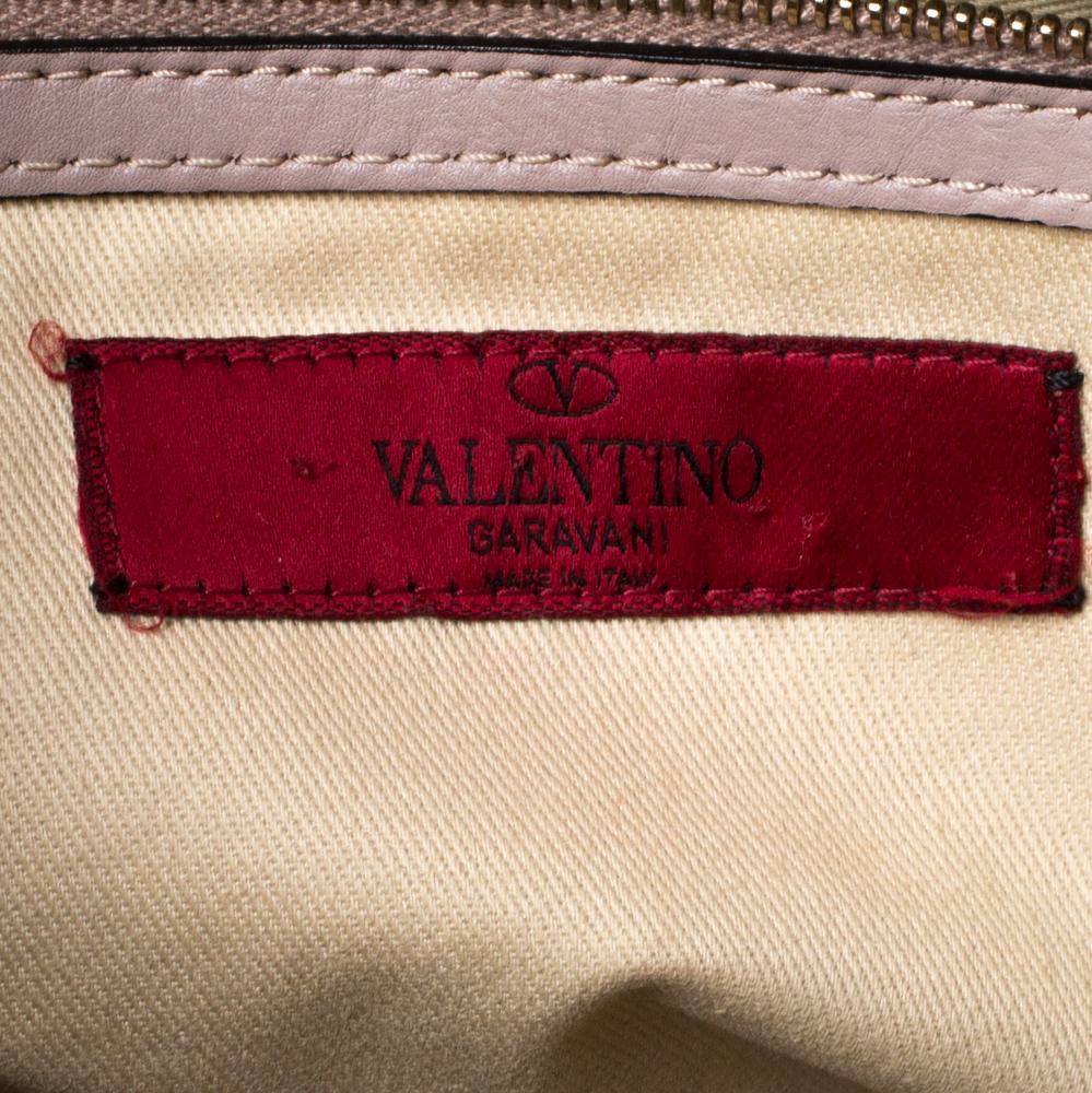 Valentino Beige Leather Rockstud Trapeze Tote 6