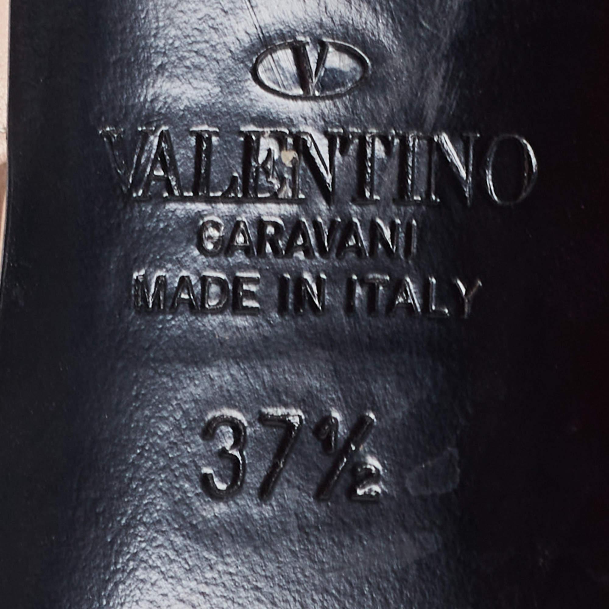 Valentino Beige Leather Roman Stud Ankle Strap Pumps 5
