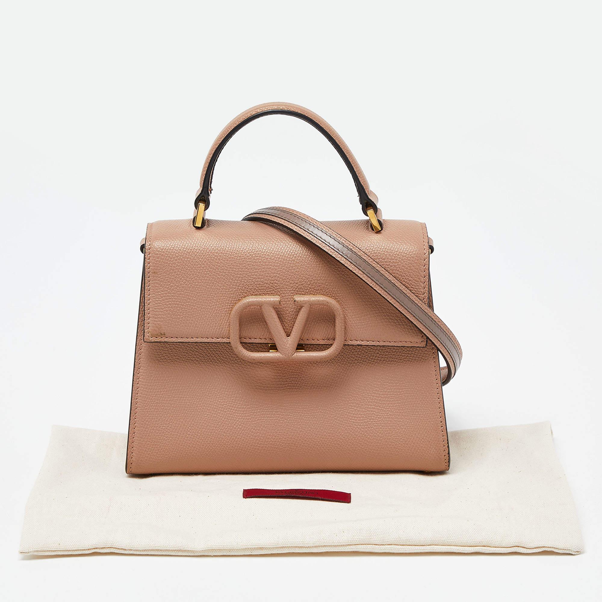 Valentino Beige Leather Small VSling Top Handle Bag 8