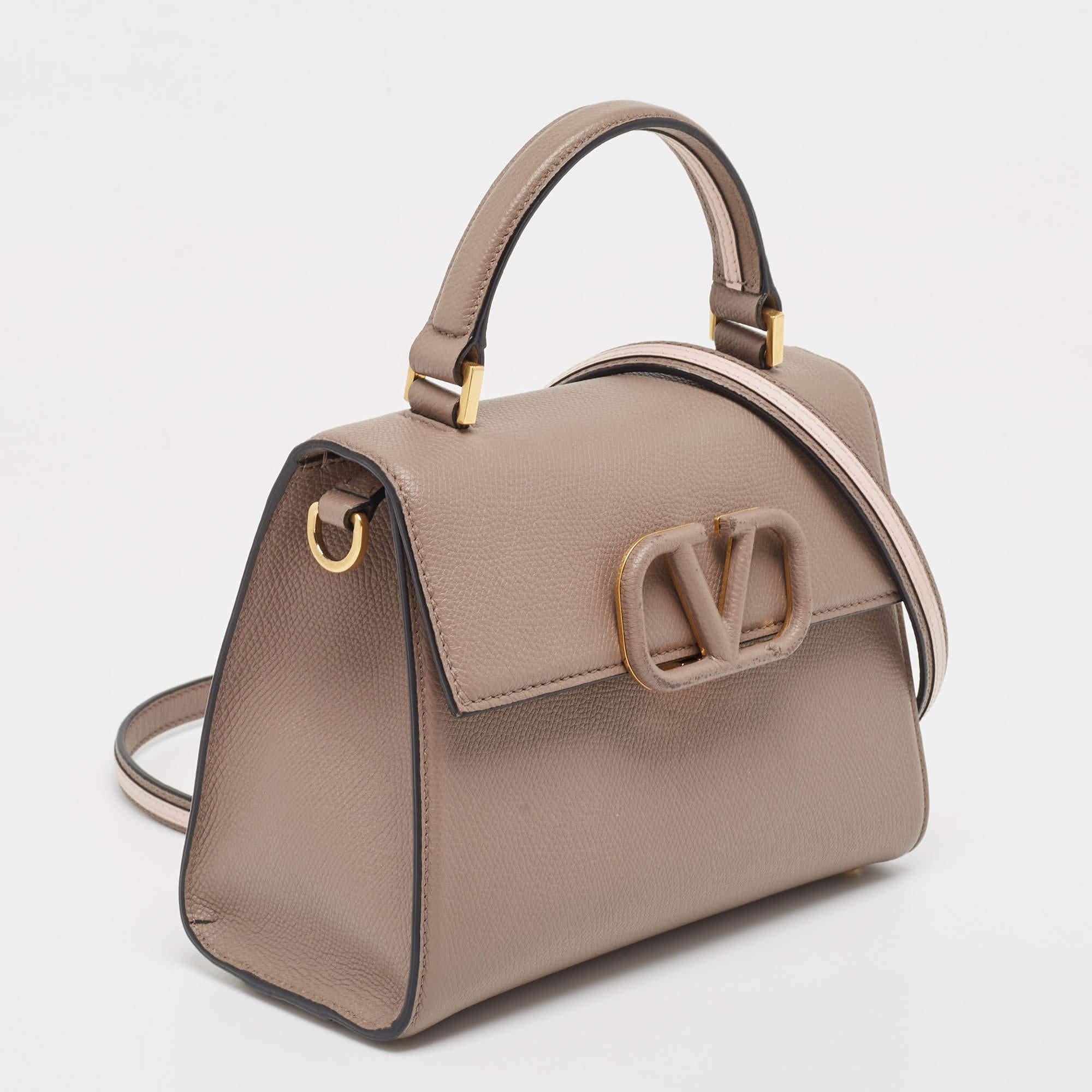 Valentino Beige Leather Small VSling Top Handle Bag 9
