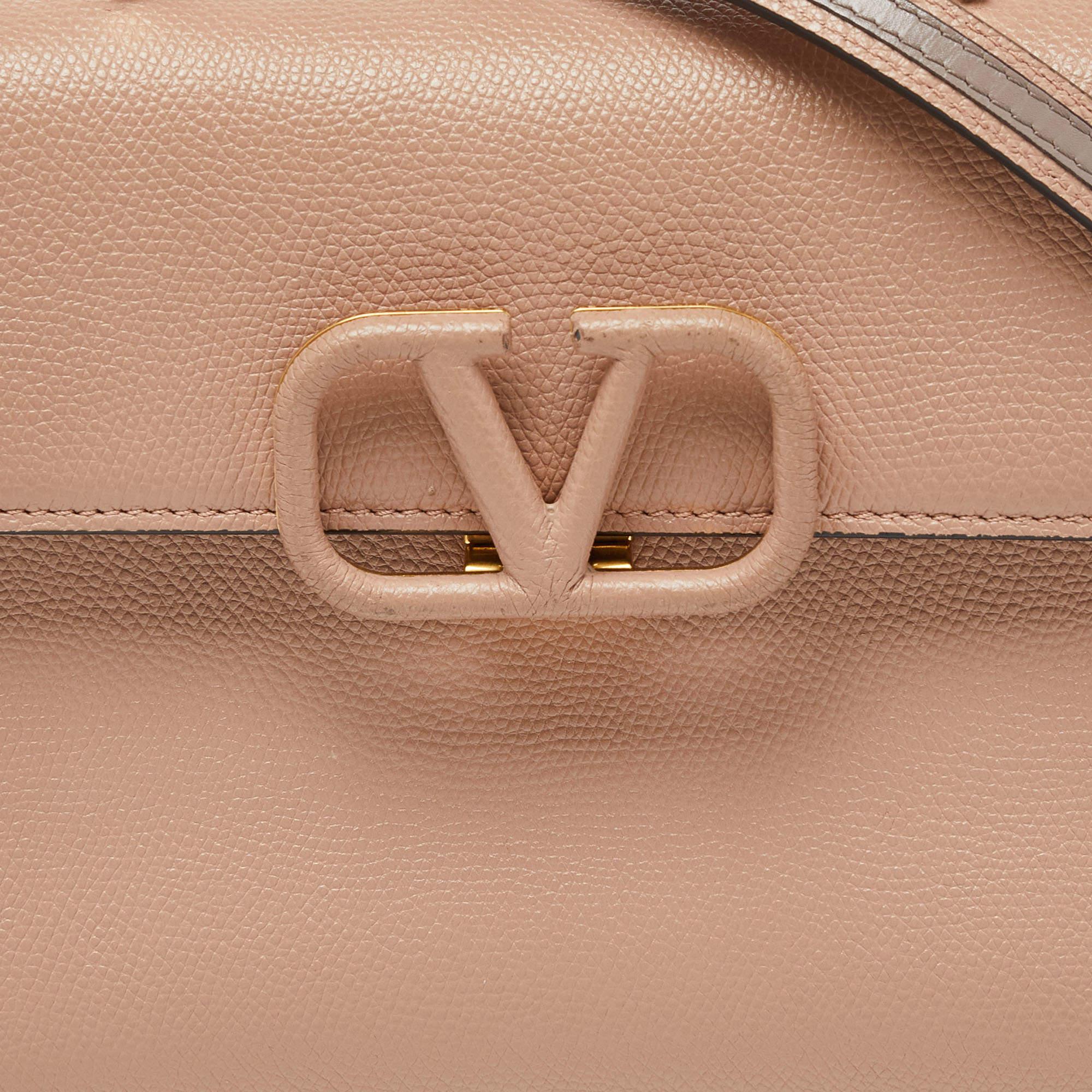 Women's Valentino Beige Leather Small VSling Top Handle Bag