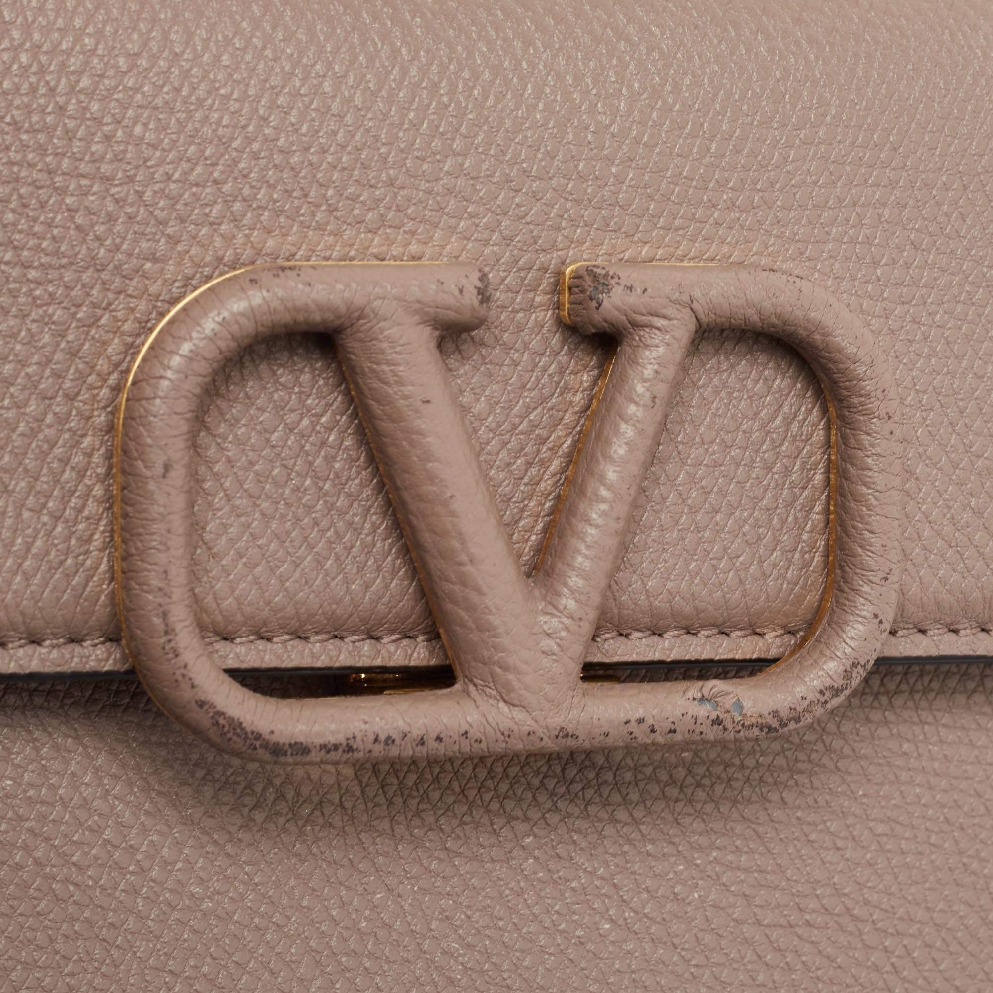 Valentino Beige Leather Small VSling Top Handle Bag 3
