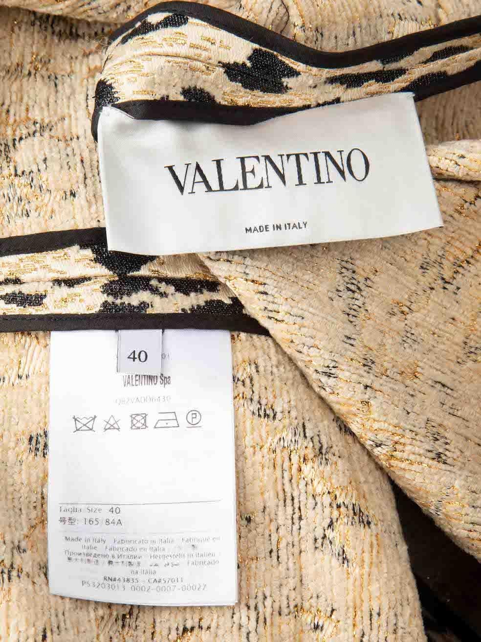 Women's Valentino Beige Leopard Jacquard Mini Dress Size S