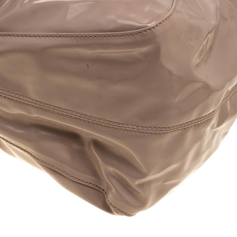 Valentino Beige Patent Leather Bow Hobo 6