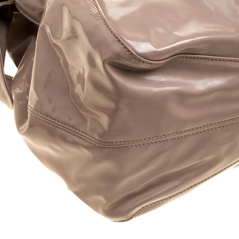 Valentino Beige Patent Leather Bow Hobo 5