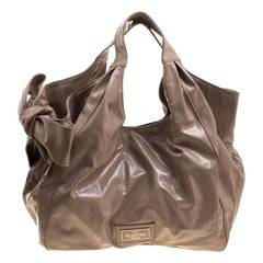 Valentino Beige Patent Leather Bow Hobo