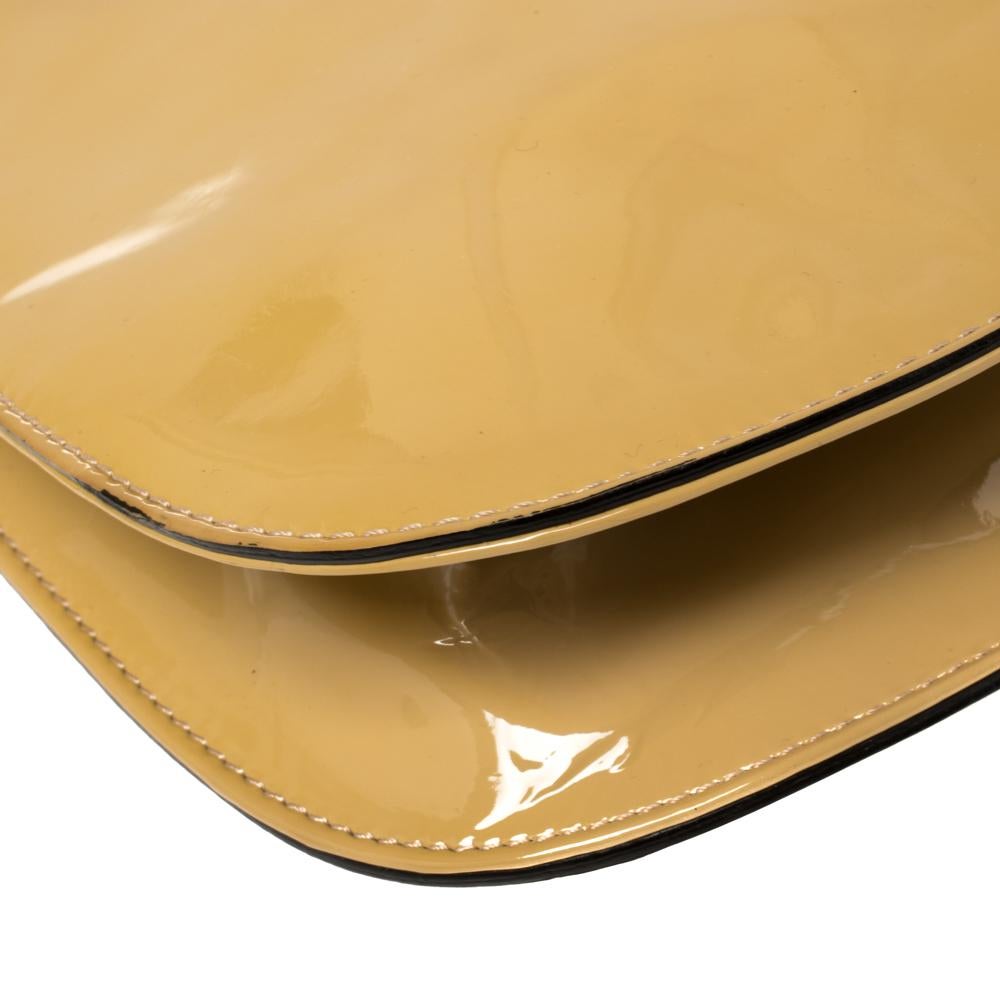 Valentino Beige Patent Leather Rockstud Strap Shoulder Bag 5