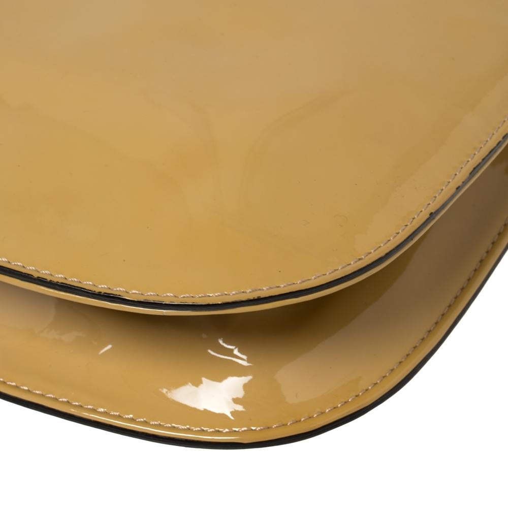 Valentino Beige Patent Leather Rockstud Strap Shoulder Bag 1