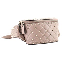 Valentino Beige gesteppte Leder-Tasche mit Nieten und Spike
