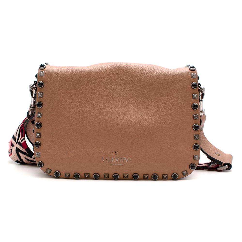 Valentino Borsa Rolle beige con tracolla ricamata a forma di chitarra In condizioni ottime a London, GB