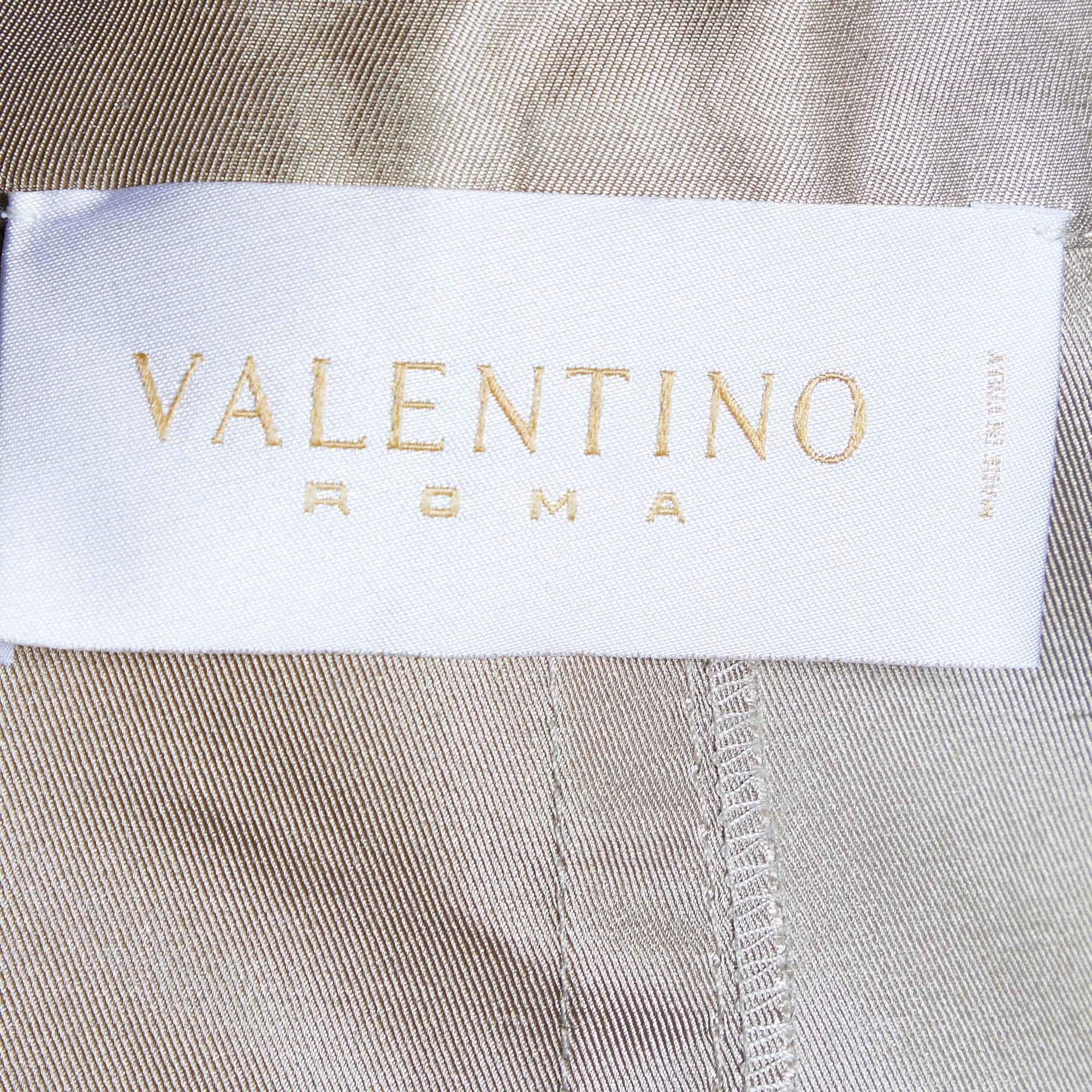 Women's Valentino Beige Silk Mid Length Coat & Pants S