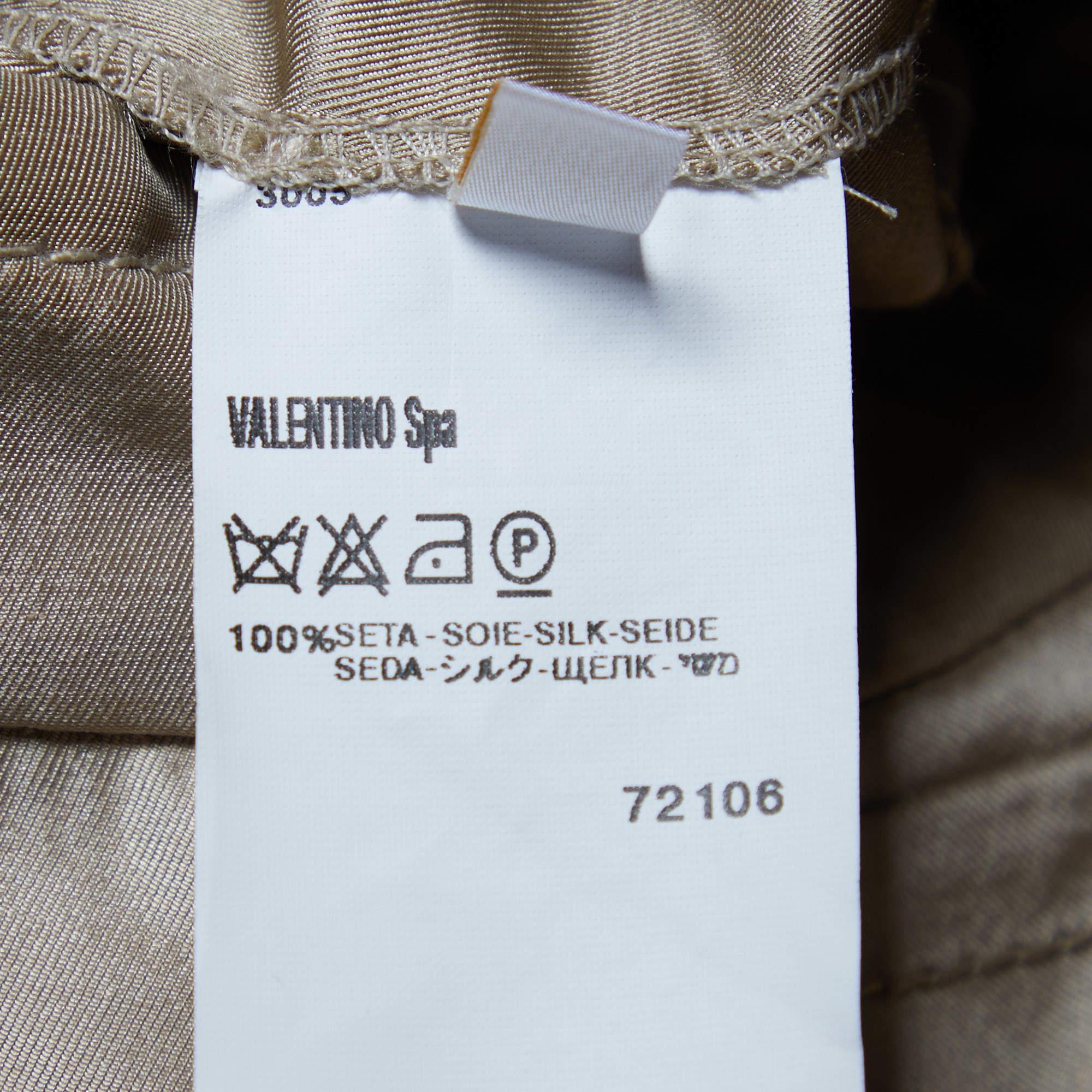 Valentino Beige Silk Mid Length Coat & Pants S 1