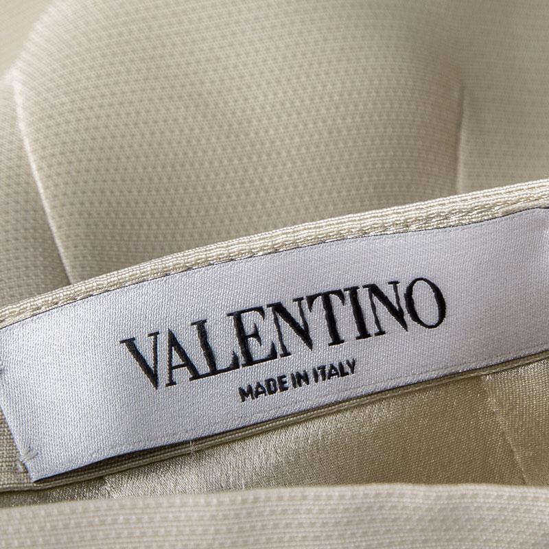Women's Valentino Beige Silk Pencil Skirt M For Sale