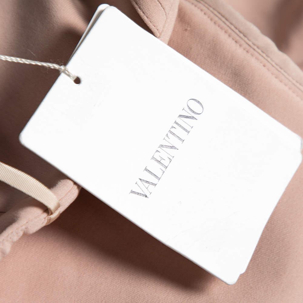 Women's Valentino Beige Silk Pleated Sleeveless Maxi Dress M