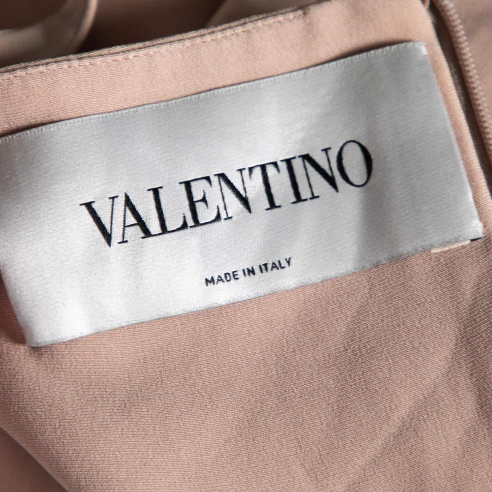 Valentino Beige Silk Pleated Sleeveless Maxi Dress M 4