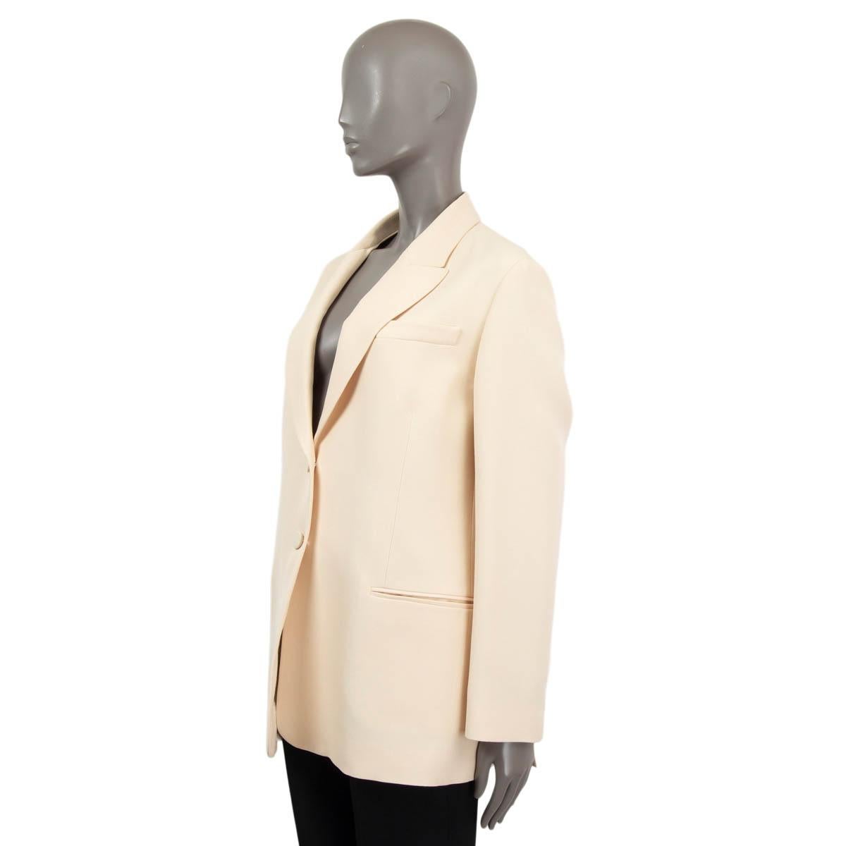 VALENTINO beige silk & wool Blazer Jacket 44 L In Excellent Condition For Sale In Zürich, CH
