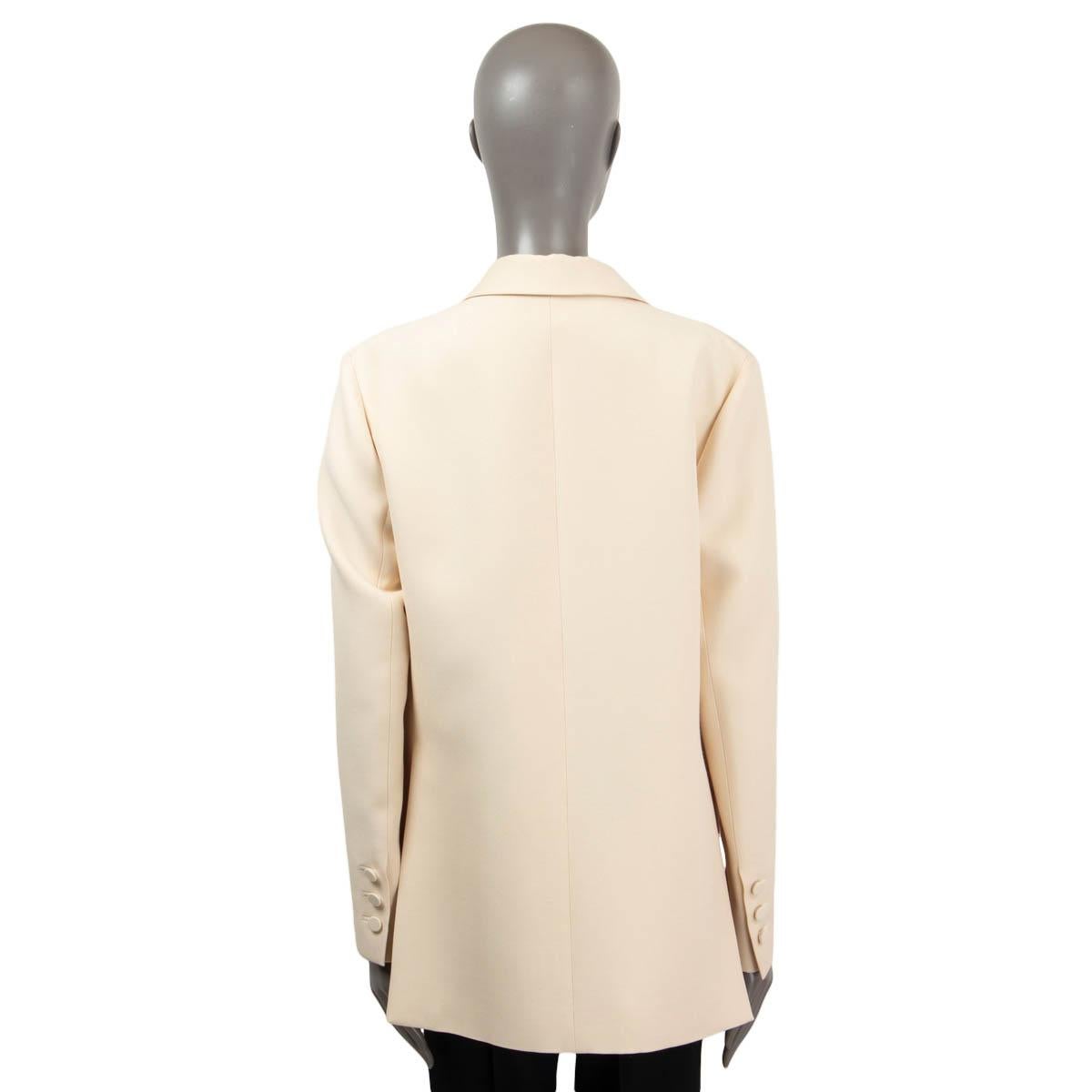 Women's VALENTINO beige silk & wool Blazer Jacket 44 L For Sale