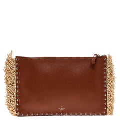 Valentino Beige Straw Rockstud Pouch