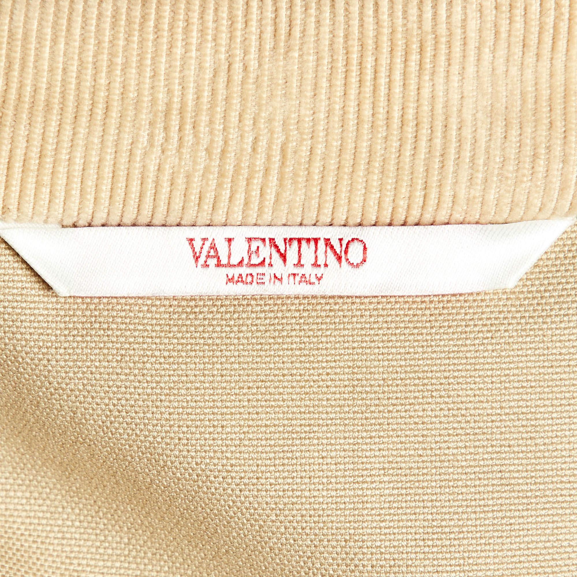 Valentino Giacca con zip in cotone borchiato beige M. I. In condizioni ottime in vendita a Dubai, Al Qouz 2
