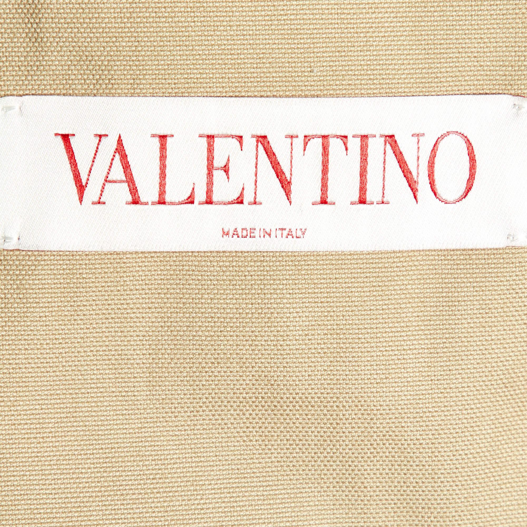 Uomo Valentino Giacca con zip in cotone borchiato beige M. I. in vendita