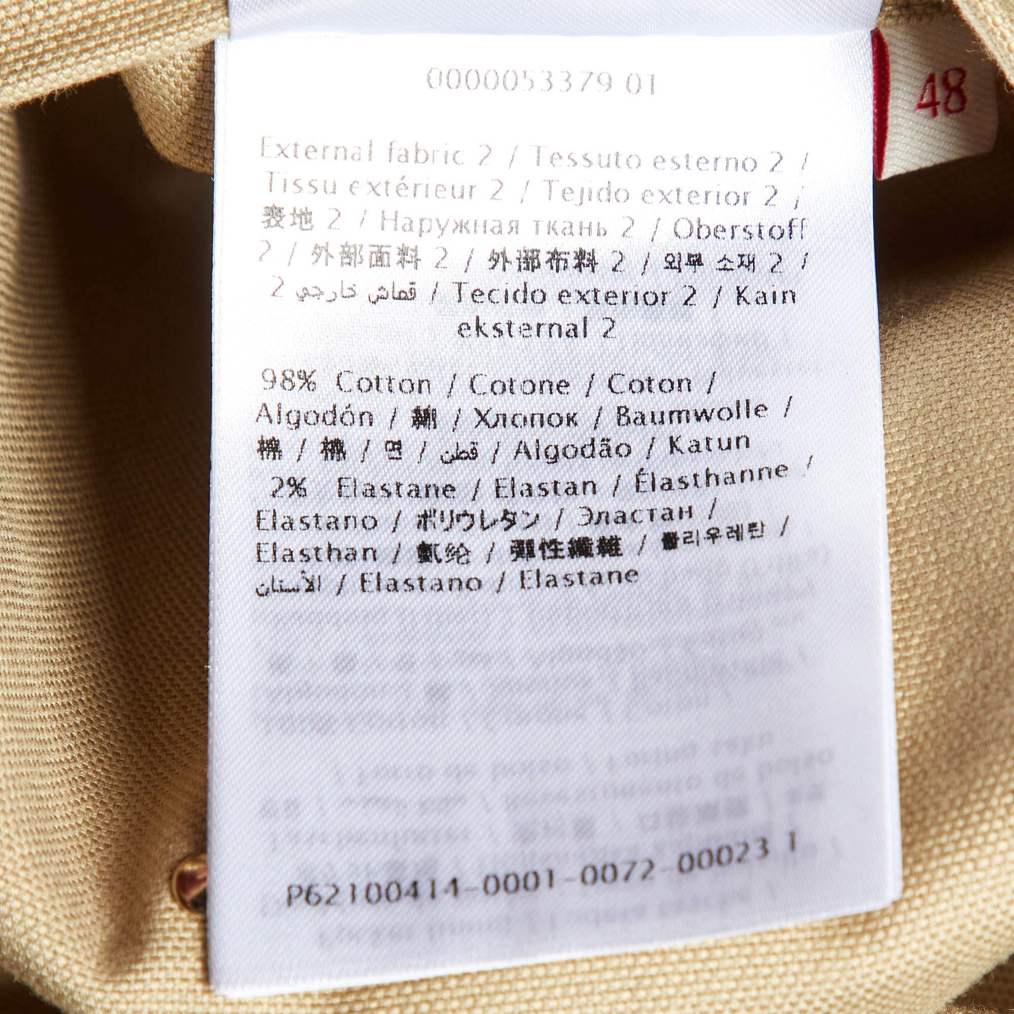 Valentino Giacca con zip in cotone borchiato beige M. I. in vendita 2