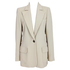 Valentino Vintage Klassische Jacke aus beiger Wolle