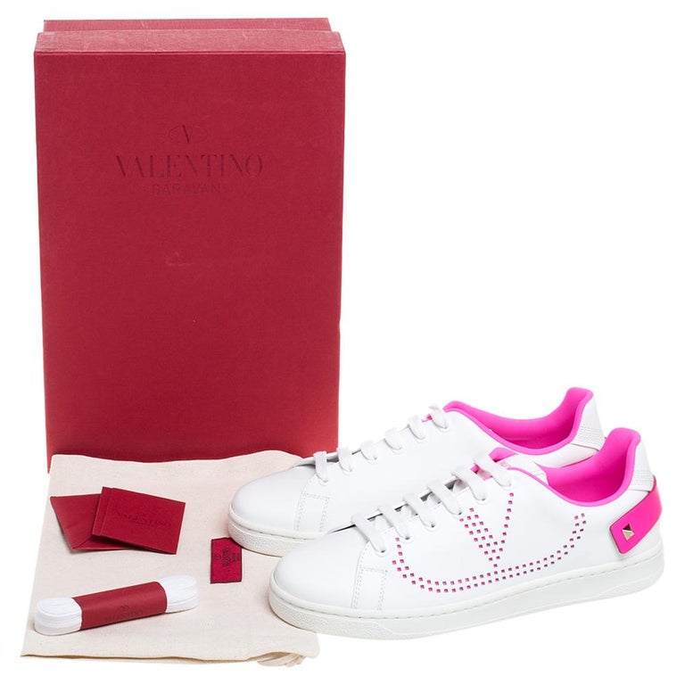 Valentino Bianco/Fuxia Fluo/Bianco BACKNET Sneakers Size EU 39 at 1stDibs