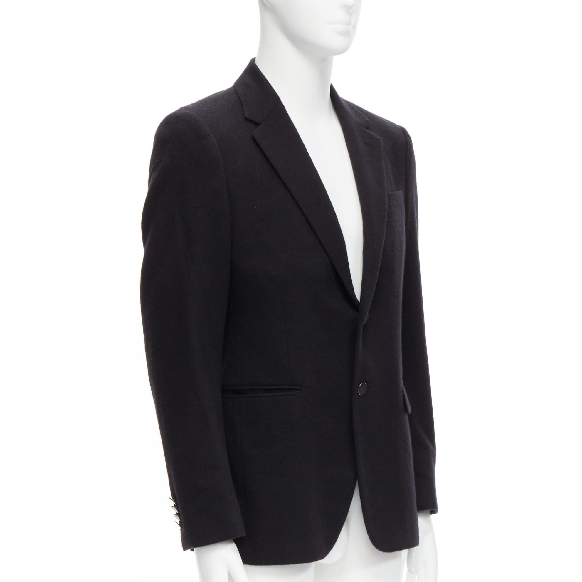Men's VALENTINO black 100% cashmere modal lined casual blazer jacket EU48 M For Sale